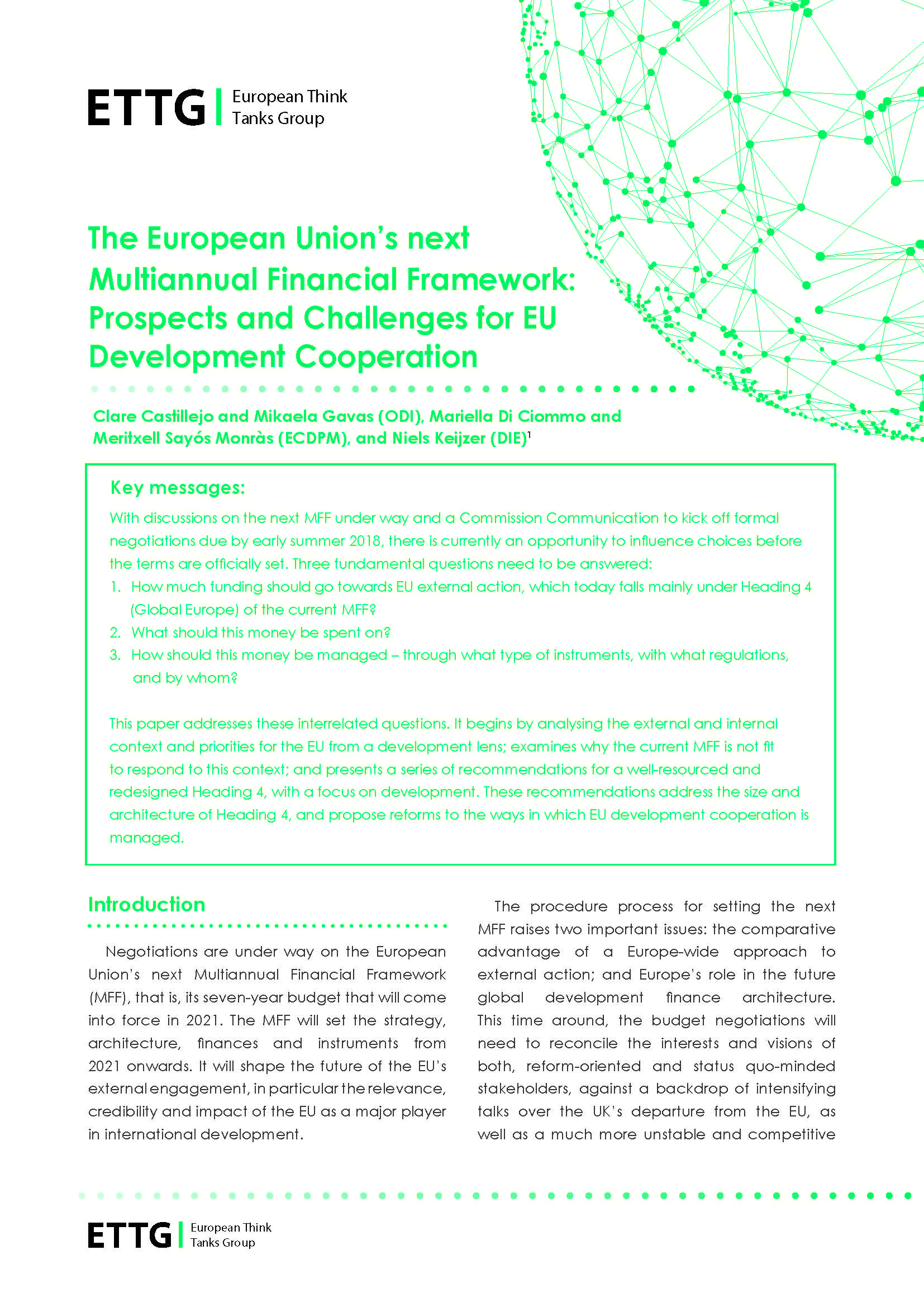 The European Union’s next multiannual financial framework: prospects ...