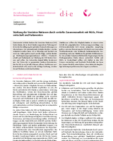 Stärkung der Vereinten Nationen durch vertiefte Zusammenarbeit mit NGOs, Privatwirtschaft und Parlamenten
