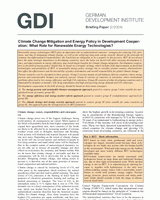 Climate change mitigation and energy policy in development cooperation: what role for renewable energy technologies?