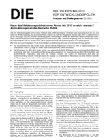 Kann das Halbierungsziel extremer Armut bis 2015 erreicht werden? Anforderungen an die deutsche Politik