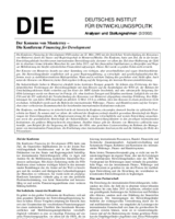 Der Konsens von Monterrey: die Konferenz Financing for Development
