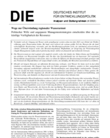Wege zur Überwindung regionaler Wasserarmut