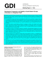 Development cooperation and stability in South-Eastern Europe: a Herculean or a Sisyphean task? Development cooperation and stability in South-Eastern Europe: a Herculean or a Sisyphean task?