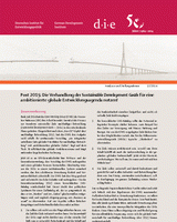Post 2015: die Verhandlung der Sustainable Development Goals für eine ambitionierte globale Entwicklungsagenda nutzen!