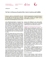 The three Cs of democracy promotion policy: context, consistency and credibility