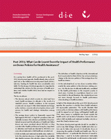 Post 2015: what can be learnt from the impact of health performance on donor policies for health assistance?