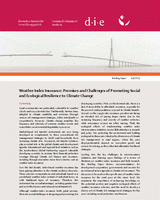 Weather index insurance: promises and challenges of promoting social and ecological resilience to climate change