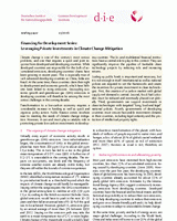 Financing for development series: Leveraging private investments in climate change mitigation