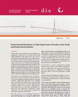 Environmental provisions in trade agreements: promises at the trade and environment interface