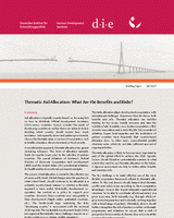 Thematic aid allocation: what are the benefits and risks?