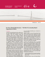 Pro-poor climate risk insurance: the role of community-based organisations (CBOs)