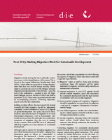 Post 2015: making migration work for sustainable development Post 2015: making migration work for sustainable development