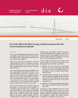 Post 2015: why is the water-energy-land nexus important for the future development agenda?