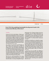 Post 2015: reconsidering sustainable development goals; is the environment merely a dimension?