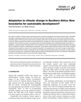 Adaptation to climate change in Southern Africa: new boundaries for sustainable development?