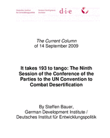 It takes 193 to tango: the ninth session of the Conference of the Parties to the UN Convention to Combat Desertification