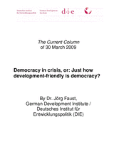 Democracy in crisis, or: just how development-friendly is democracy?