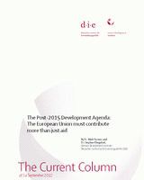 The post-2015 development agenda: the European Union must contribute more than just aid