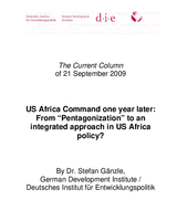US Africa Command one year later: from “Pentagonization” to an integrated approach in US Africa policy?