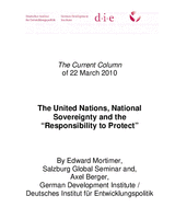The United Nations, national sovereignty and the “responsibility to protect”