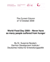 World Food Day 2009: never have so many people suffered from hunger
