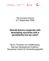 Should donors cooperate with developing countries with a persistently low tax ratio?