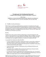 Towards a post-2015 development framework: contribution of DIE to the public consultation of the European Commission Towards a post-2015 development framework: contribution of DIE to the public consultation of the European Commission