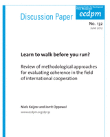 Learn to walk before you run? A review of methodological approaches for evaluating coherence in the field of international cooperation