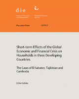 Short-term effects of the global economic and financial crisis on households in three developing countries: the cases of El Salvador, Tajikistan and Cambodia