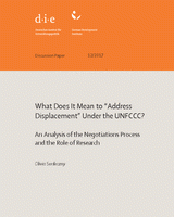 What does it mean to “address displacement” under the UNFCCC? An analysis of the negotiations process and the role of research