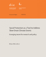 Social protection as a tool to address slow onset climate events: emerging issues for research and policy