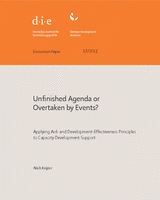 Unfinished agenda or overtaken by events? Applying aid- and development-effectiveness principles to capacity development support
