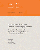 Lessons learnt from impact-oriented accompanying research: potentials and limitations to rigorously assessing the impact of governance programmes