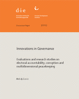 Innovations in governance: evaluations and research studies on electoral accountability, corruption and multidimensional peacekeeping