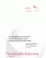 Ein Klimaabkommen erreichen und den Übergang zu einer ökologischen Wirtschaft fördern