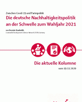 Die deutsche Nachhaltigkeitspolitik an der Schwelle zum Wahljahr 2021