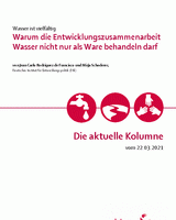 Warum die Entwicklungszusammenarbeit Wasser nicht nur als Ware behandeln darf