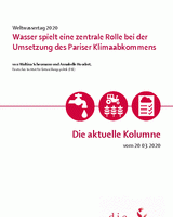 Wasser spielt eine zentrale Rolle bei der Umsetzung des Pariser Klimaabkommens