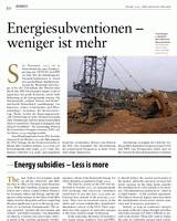 Energiesubventionen: weniger ist mehr