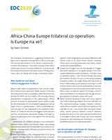 Africa-China-Europe trilateral co-operation: is Europe naïve?