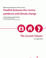 Parallels between the corona pandemic and climate change