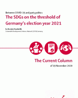 The SDGs on the threshold of Germany’s election year 2021