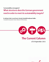 What structures does the German government need in order to meet its sustainability targets?