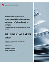 Bureaucratic structure, geographic location and the autonomy of administrative systems Bureaucratic structure, geographic location and the autonomy of administrative systems