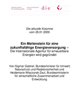 Ein Meilenstein für eine zukunftsfähige Energieversorgung: Die Internationale Agentur für erneuerbare Energien wird gegründet