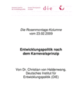 Entwicklungspolitik nach dem Karnevalsprinzip
