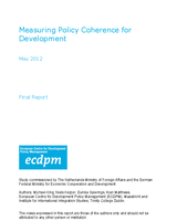 Measuring policy coherence for development: study commissioned by The Netherlands Ministry of Foreign Affairs and the German Federal Ministry for Economic Cooperation and Development