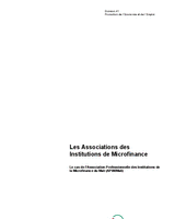 Associations des institutions de la microfinance: le cas de l’Association Professionnelle des Institutions de la Microfinance du Mali (APIM/ Mali) Associations des institutions de la microfinance: le cas de l’Association Professionnelle des Institutions de la Microfinance du Mali (APIM/ Mali)