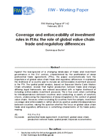 Coverage and enforceability of investment rules in PTAs: the role of global value chain trade and regulatory differences