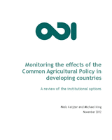 Monitoring the effects of the of the common agricultural policy in developing countries